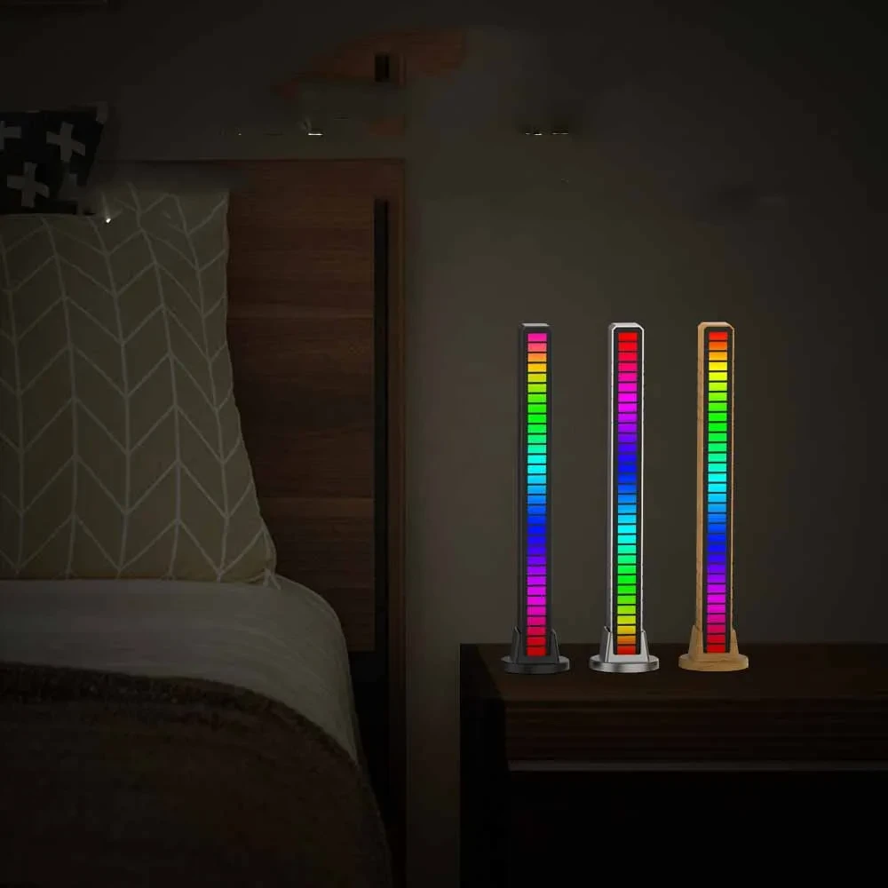 Tira de luces LED con control de sonido, luz rítmica, luz de ambiente musical, tubo colorido RGB, lámpara USB de bajo consumo, luz ambiental