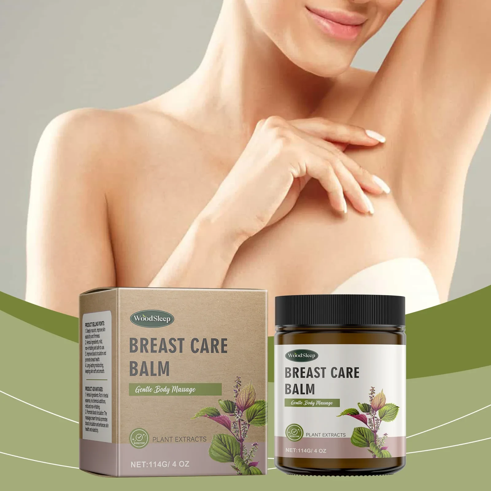 Crema hidratante para el cuidado del pecho a base de hierbas