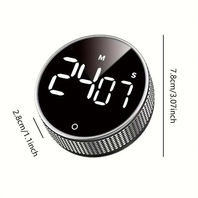 Temporizador de cocina circular elegante: herramienta giratoria para gestionar el tiempo de cocina, repostería, deportes y más.