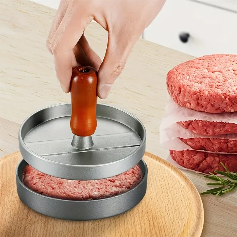 Molde antiadherente para hacer hamburguesas y hamburguesas