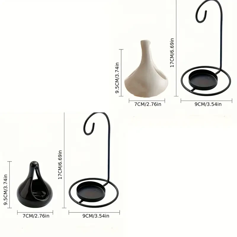 Quemador de incienso colgante, blanco y negro, lámpara de aromaterapia creativa, difusor de aceites esenciales