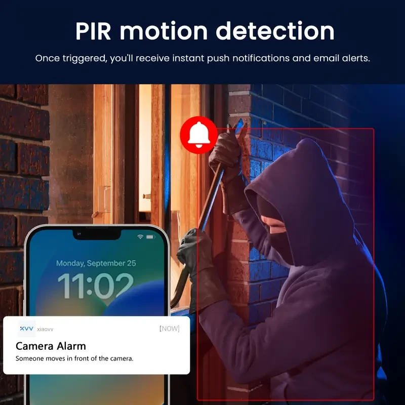 Cámara de seguridad solar inalámbrica para exteriores XIAOVV P6 1080P