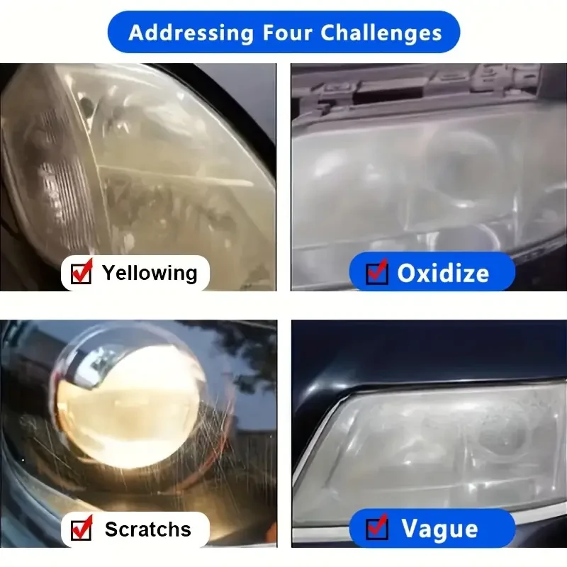 Crema reparadora de faros de coche (1 unidad): antioxidante, antiarañazos, abrillantadora y nutritiva. Otros materiales: para el mantenimiento del vehículo. Apta para todos los modelos. Ideal para conductores.