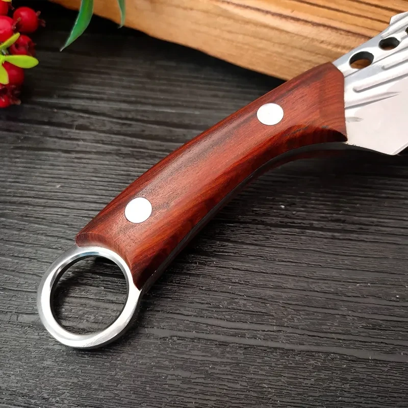 Cuchillo con mango de anillo de acero inoxidable forjado a mano