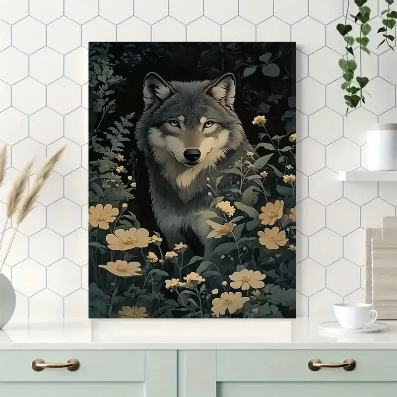 Impresión en lienzo de Lobo en la naturaleza