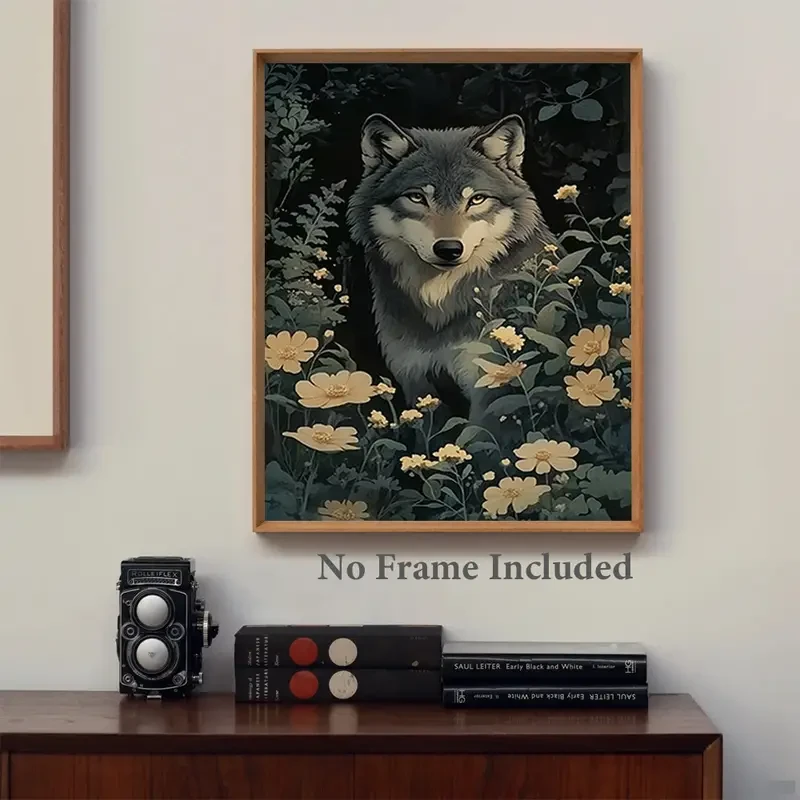 Impresión en lienzo de Lobo en la naturaleza