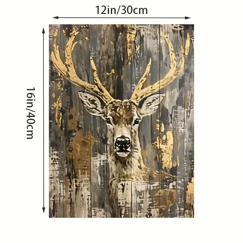 Póster con impresión artística en lienzo de ciervo abstracto