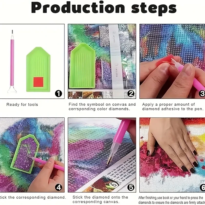 Pintura de arte de diamante, paisaje forestal, arte de diamante completo