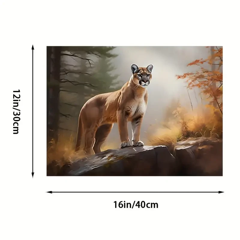 1 lienzo de arte de pared con un puma vibrante