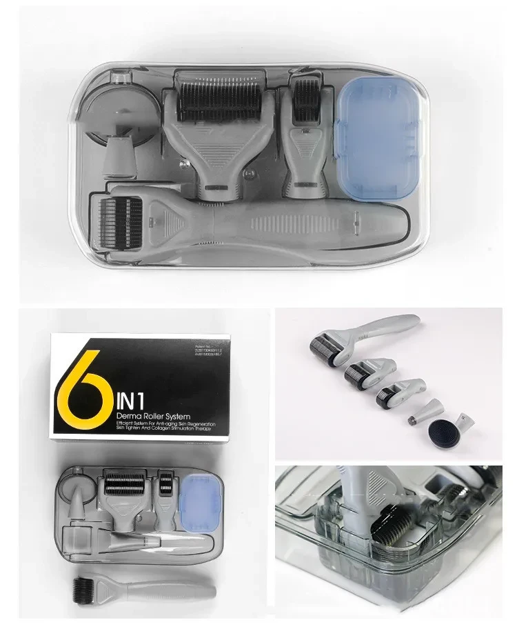 DermaKit - Set de rodillos 6 en 1 para el cuidado facial y de la piel con microagujas