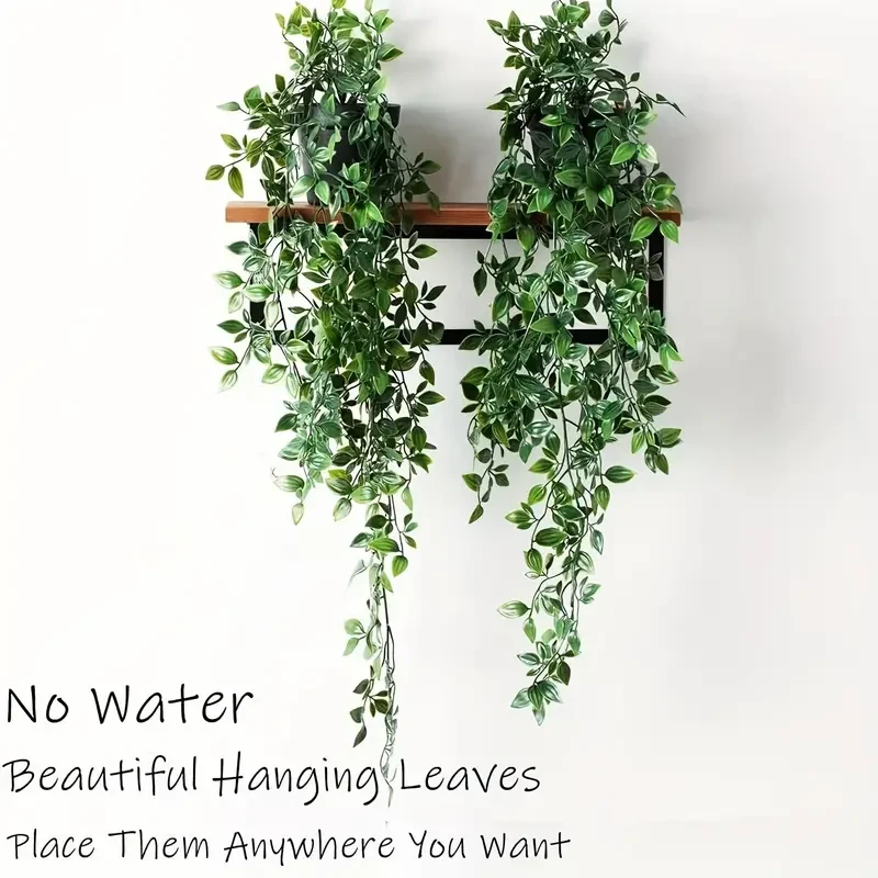 2 plantas de simulación, planta verde mandala colgante, adecuada para la decoración del hogar, sala de estar y baño.