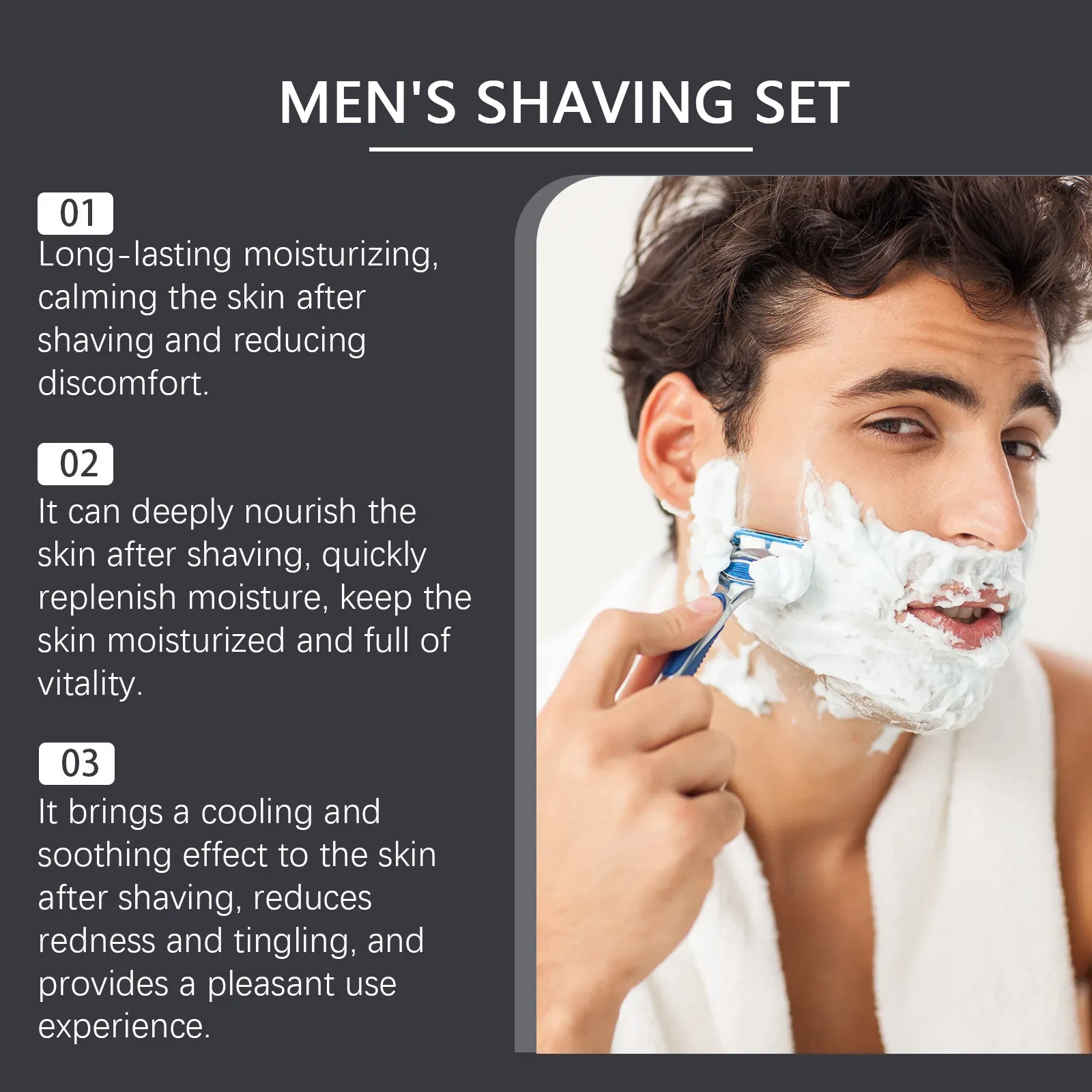 Espuma hidratante para barba de limpieza y cuidado suave para hombres