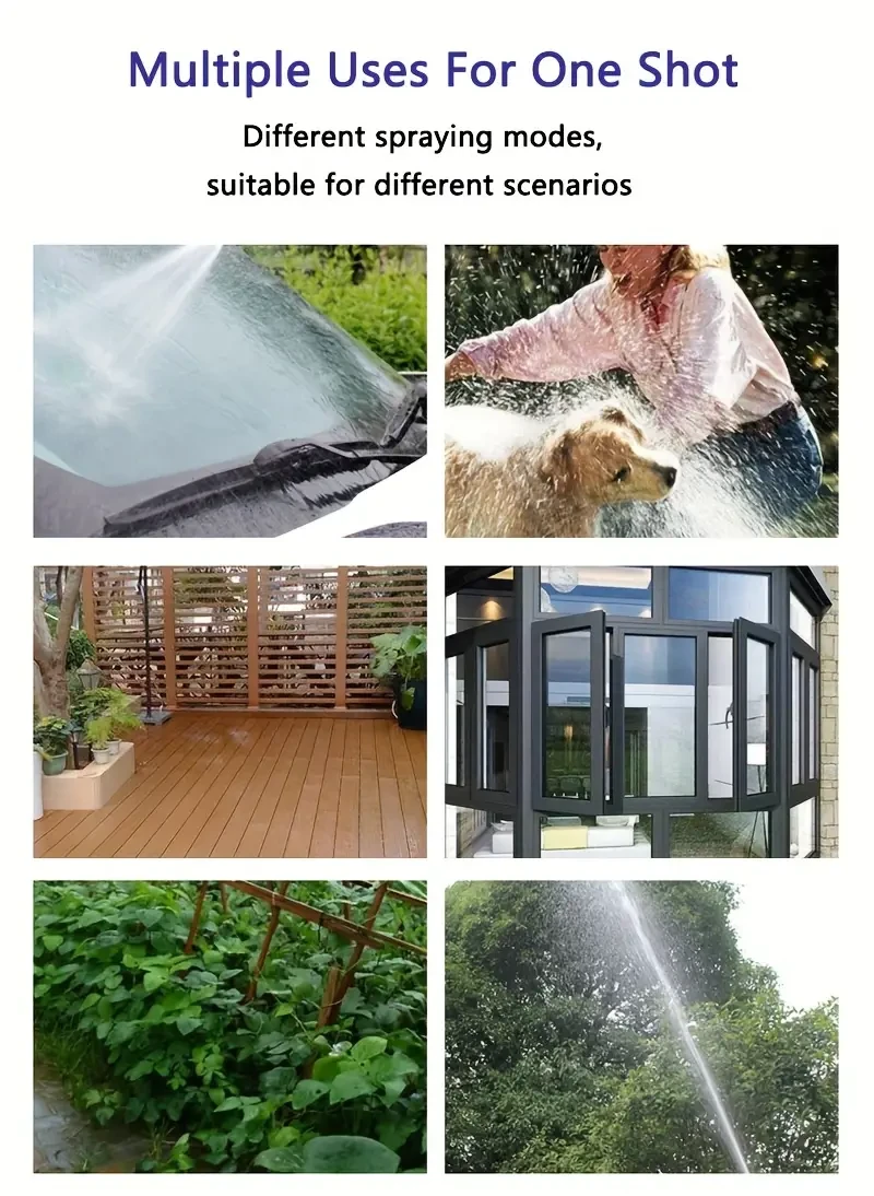 1 pulverizador de alta presión para lavado de autos con manguera larga, boquilla multifuncional para riego de jardín, potente hidrolavadora para limpieza y mantenimiento de vehículos recreativos, compatible con varios modelos.
