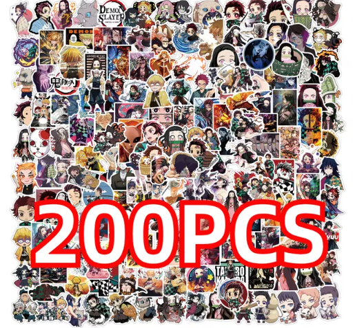 100/200 piezas de dibujos animados de Anime Demon Slayer
