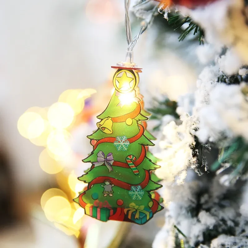 Decoración navideña creativa para el hogar con cadena de luces
