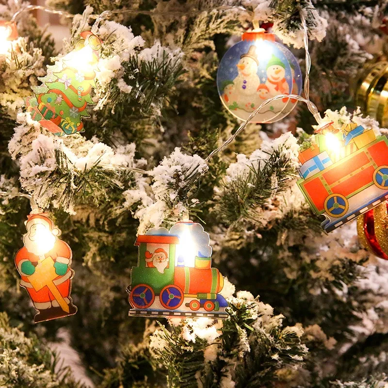 Decoración navideña creativa para el hogar con cadena de luces