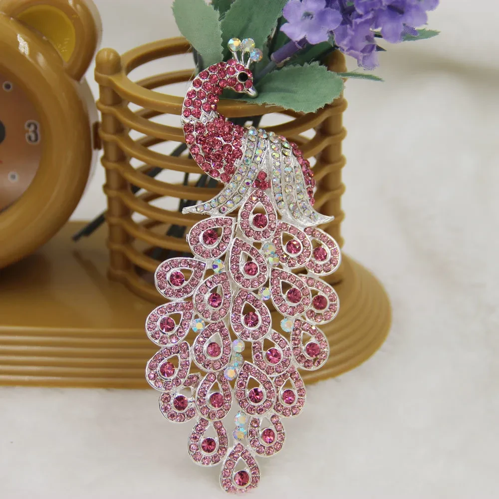 Broche de pavo real, ramillete, chal