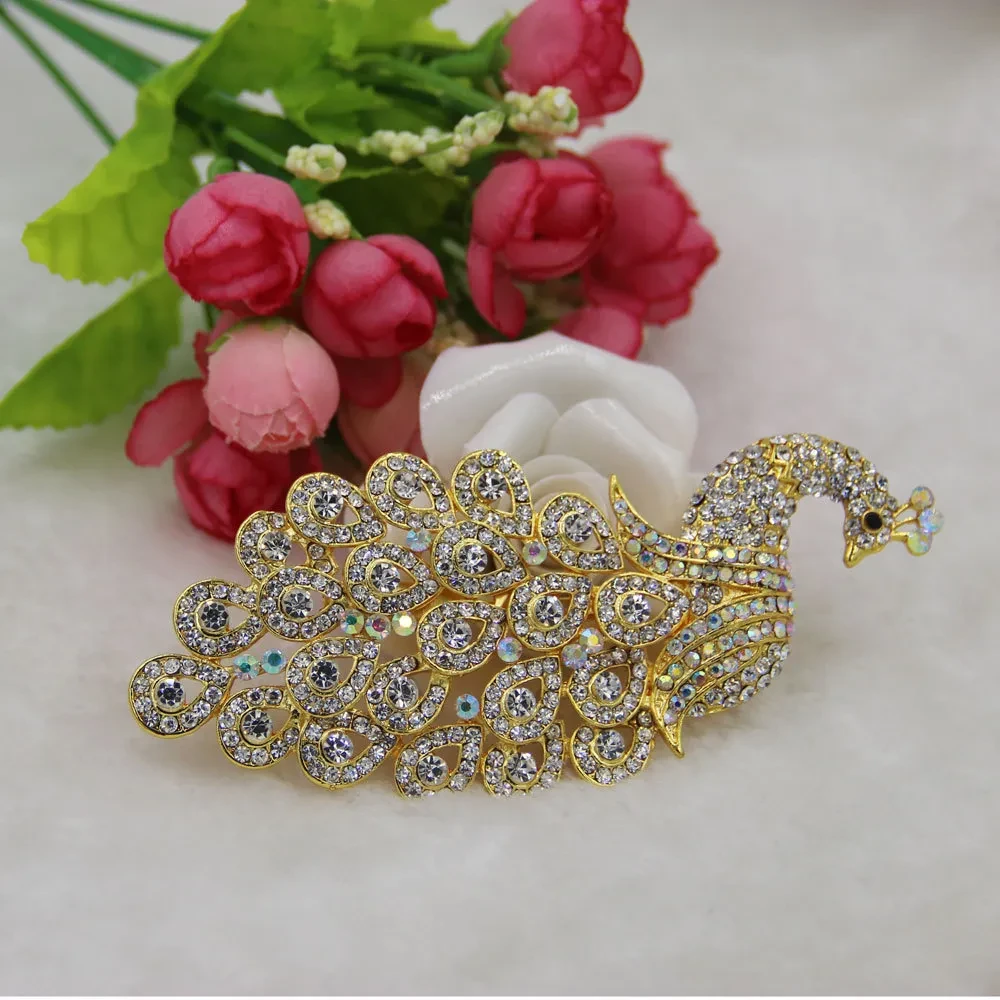 Broche de pavo real, ramillete, chal