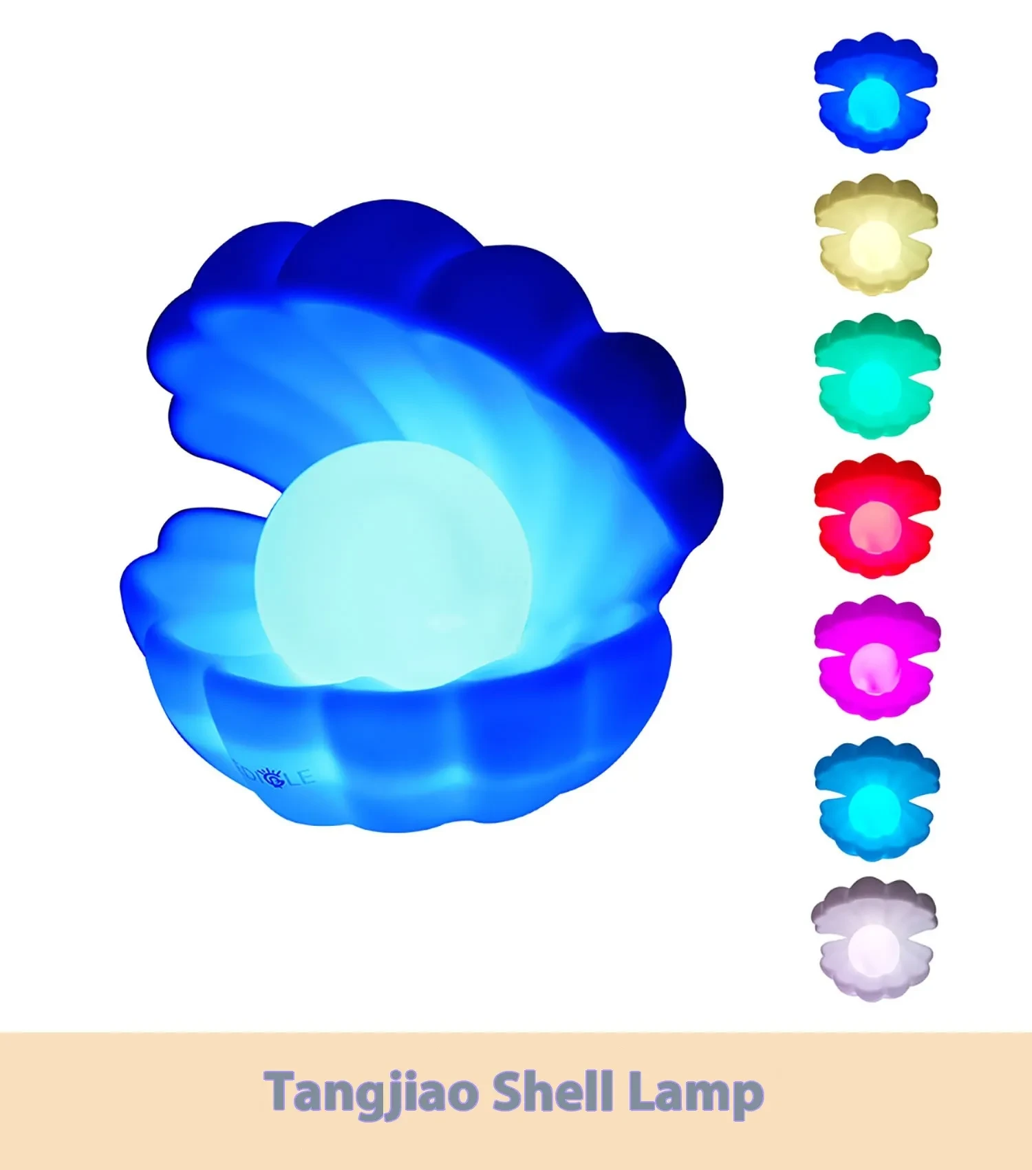 Lámpara de noche pequeña con forma de concha y adornos decorativos de luz ambiental de neón