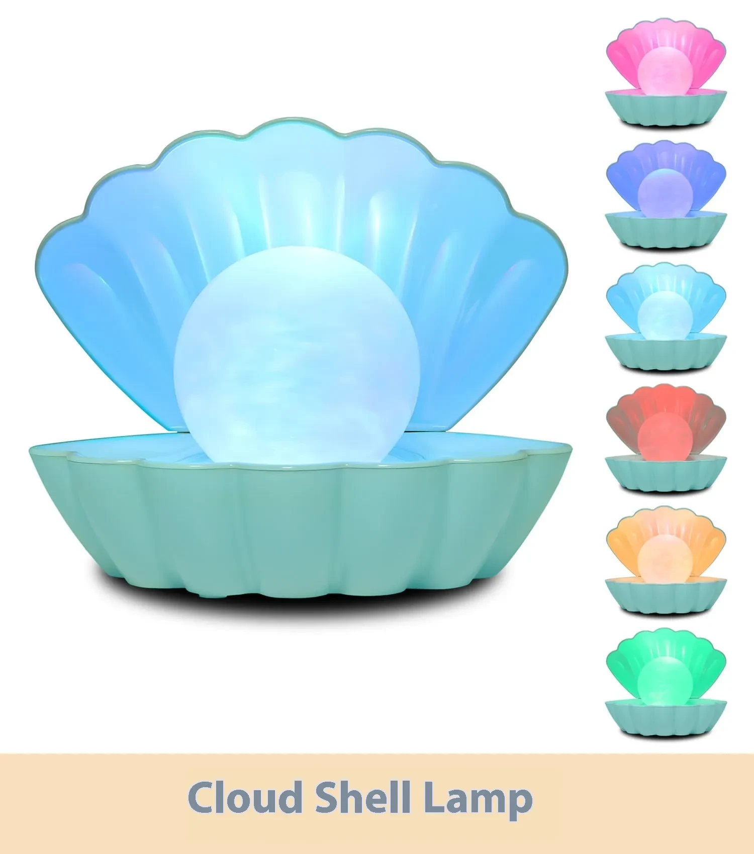 Lámpara de noche pequeña con forma de concha y adornos decorativos de luz ambiental de neón