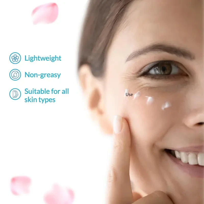 Crema antiarrugas para el contorno de ojos con ácido hialurónico al 5% (50 g/1,76 oz), para líneas de expresión, arrugas, ojeras e hinchazón. Tratamiento antiedad para todo tipo de piel. Fórmula con retinol y glicerina, ideal para hombres y mujeres.