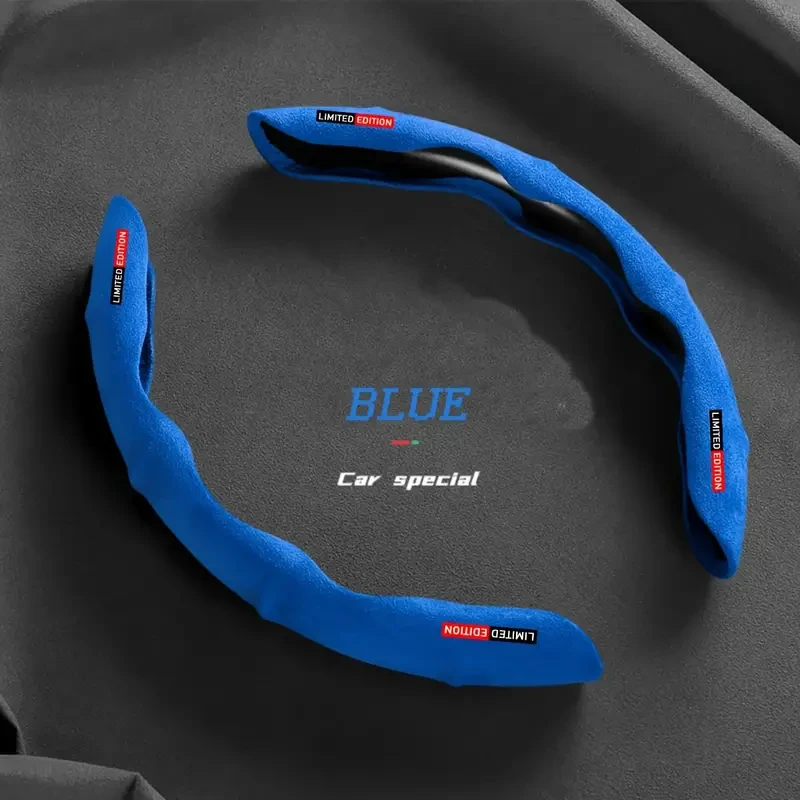 Lujosa funda de volante de gamuza: flujo de aire mejorado, antideslizante y agarre seguro.