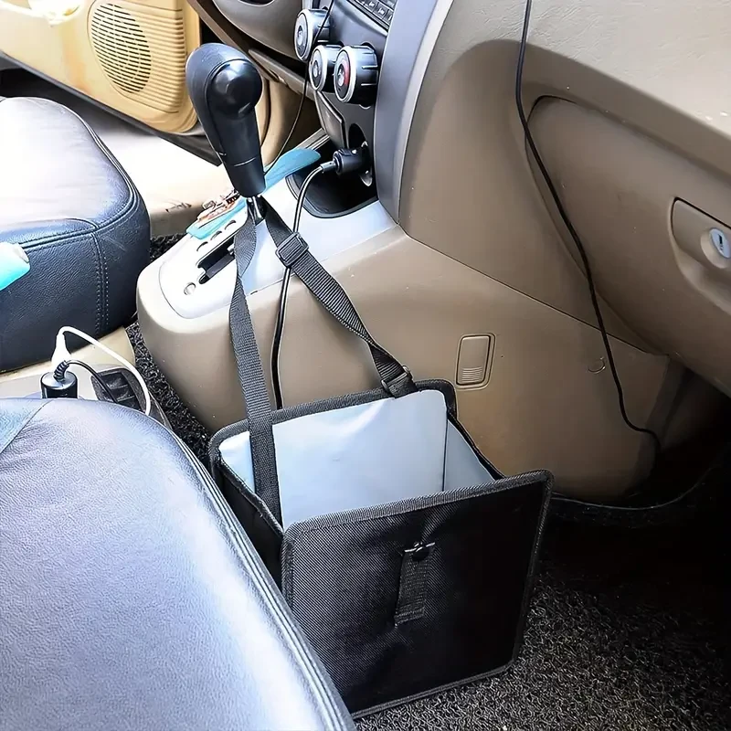 Cubo de basura plegable premium para coche: impermeable y a prueba de fugas con gran capacidad, bolsa de almacenamiento colgante perfecta para organizar el interior del coche.