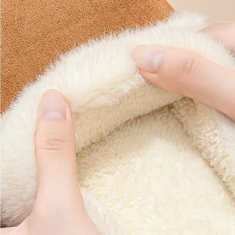 Pantuflas cálidas de algodón para mujer, de ocio, con suela gruesa, antideslizantes, de terciopelo, para casa, de invierno, para dormitorio, de gamuza