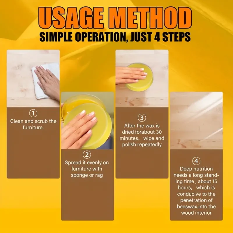 Abrillantador de madera de cera de abeja natural para el cuidado de pisos (2 botellas)