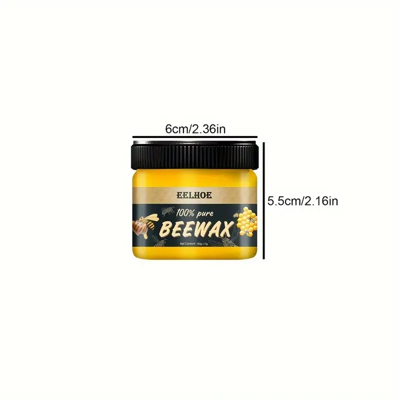 Abrillantador de madera de cera de abeja natural para el cuidado de pisos (2 botellas)