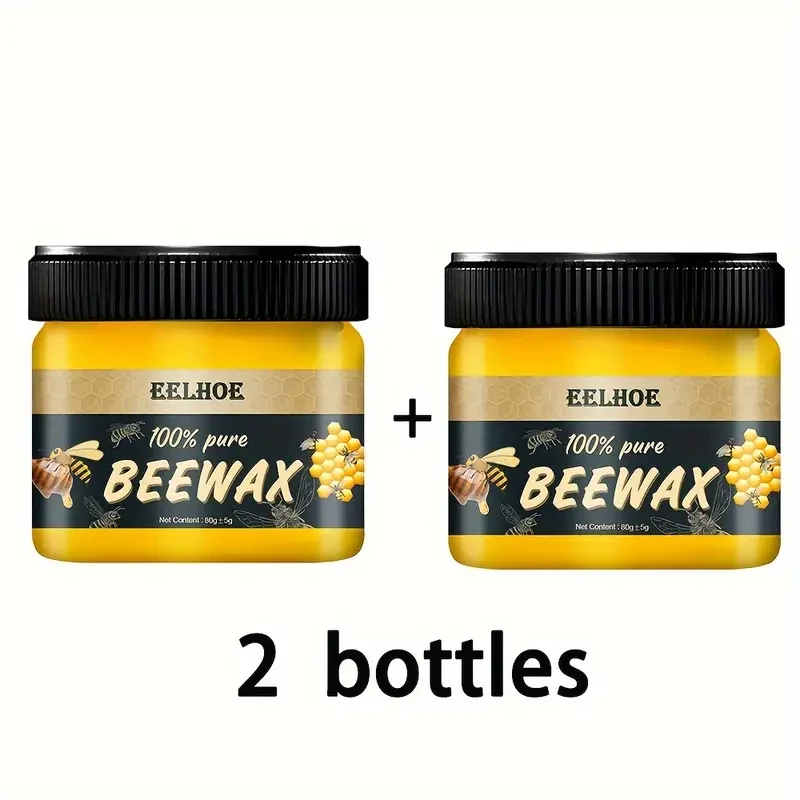 Abrillantador de madera de cera de abeja natural para el cuidado de pisos (2 botellas)