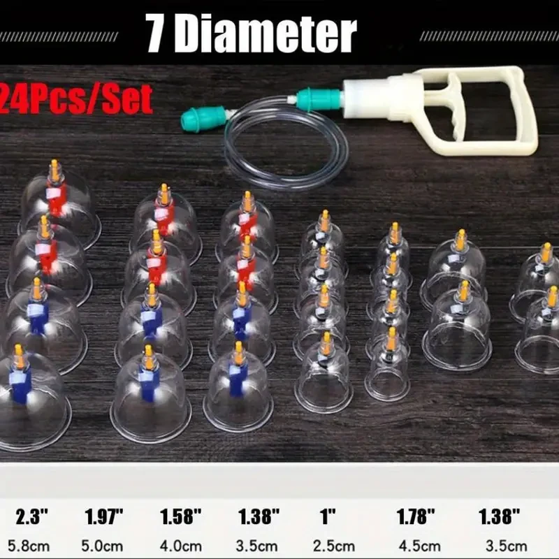 Juego de ventosas de 24 piezas para terapia de masaje