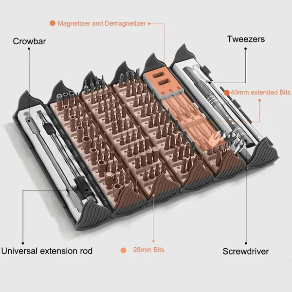 Juego de destornilladores multifunción Fix-Ify 128 en 1