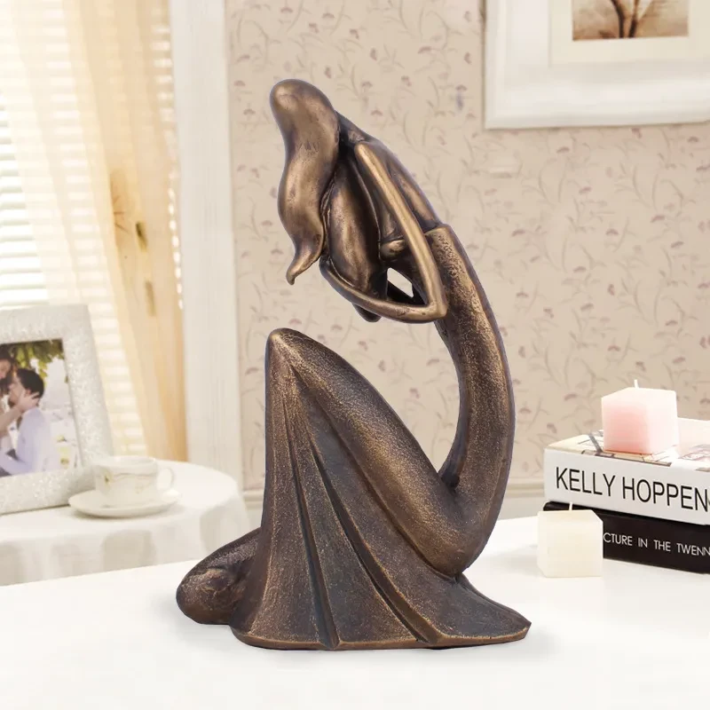 Artesanía de resina, decoración creativa para sala de estar, mueble de TV, decoración del hogar.