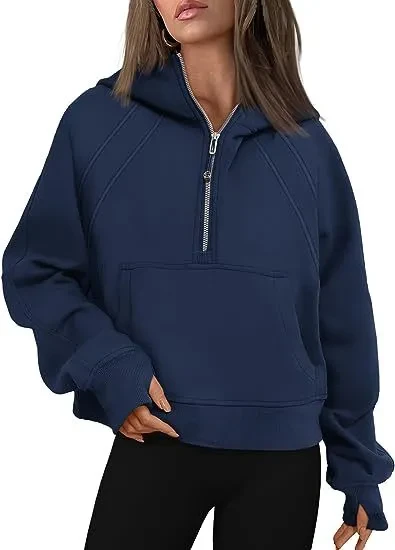 Sudaderas con capucha y cremallera, sudaderas con bolsillo, camisetas deportivas holgadas, suéteres de manga larga, conjuntos de invierno y otoño, ropa para mujer