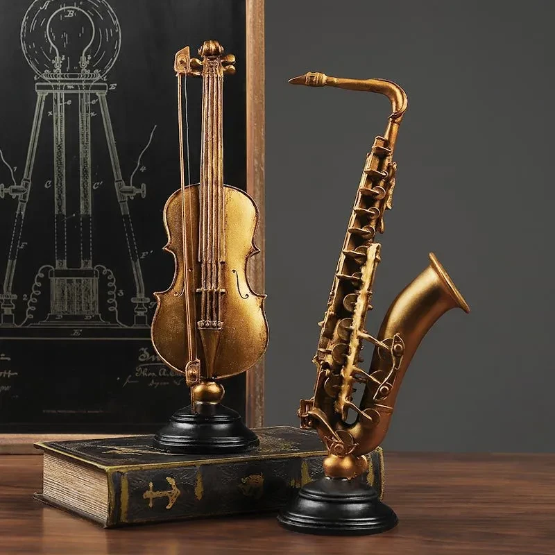 Modelo de instrumento musical de violín retro para decoración del hogar