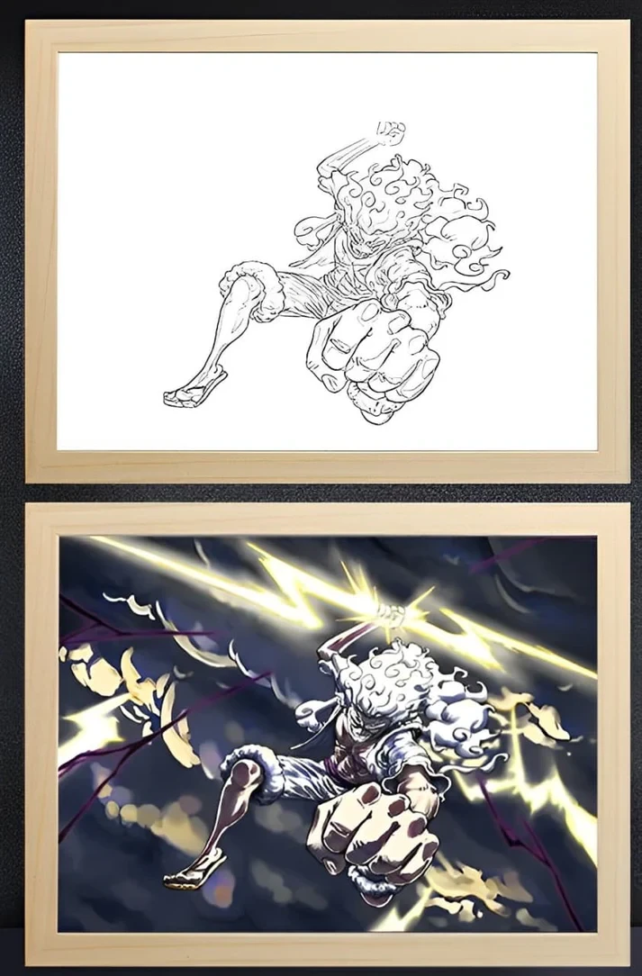 Marco de luz Thunder de Luffy de One Piece