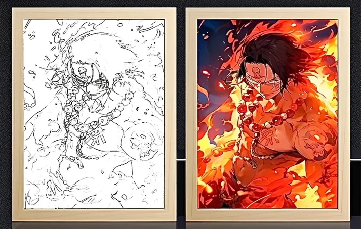 Marco de luz One Piece Ace Fire Fist
