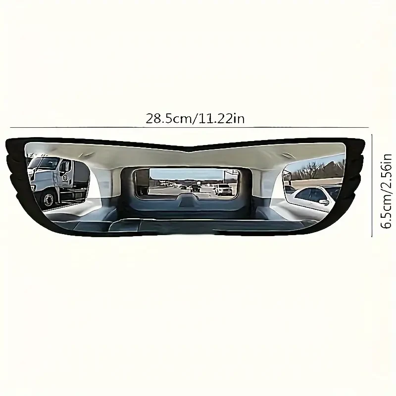 Espejo retrovisor panorámico gran angular para coche: mejora la visibilidad de los puntos ciegos y ofrece un amplio campo de visión. Material ABS duradero.