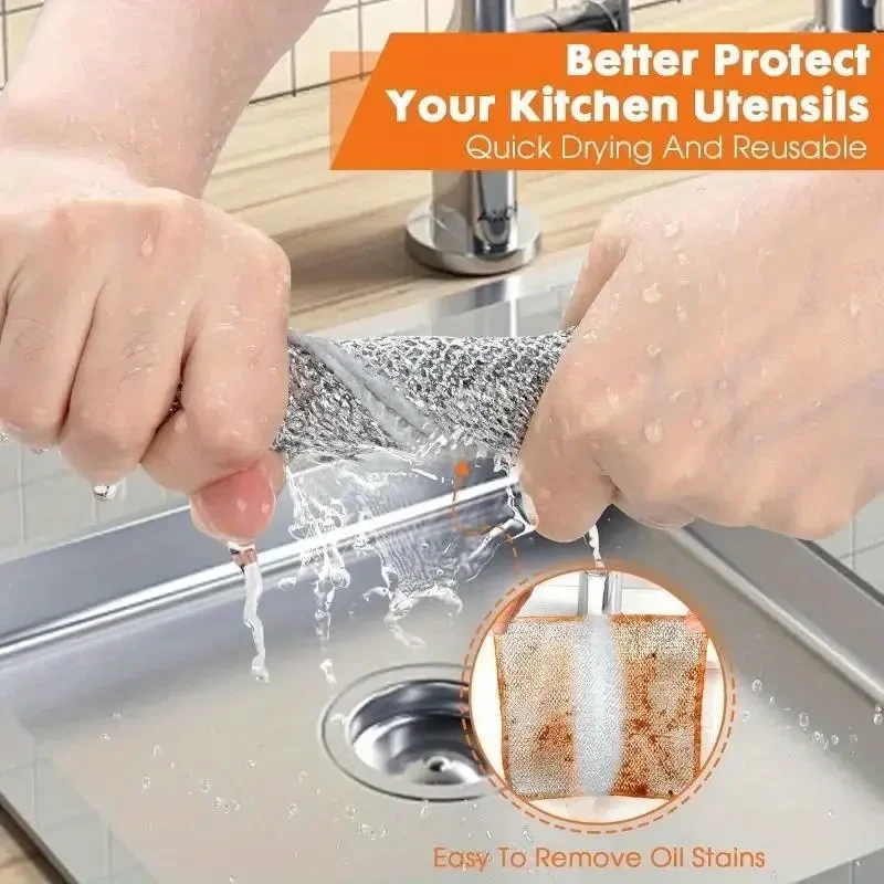 Estropajos de acero de microfibra ultrafinos para jabón - 20/30 unidades, estropajos de cocina de doble cara para platos y utensilios de cocina