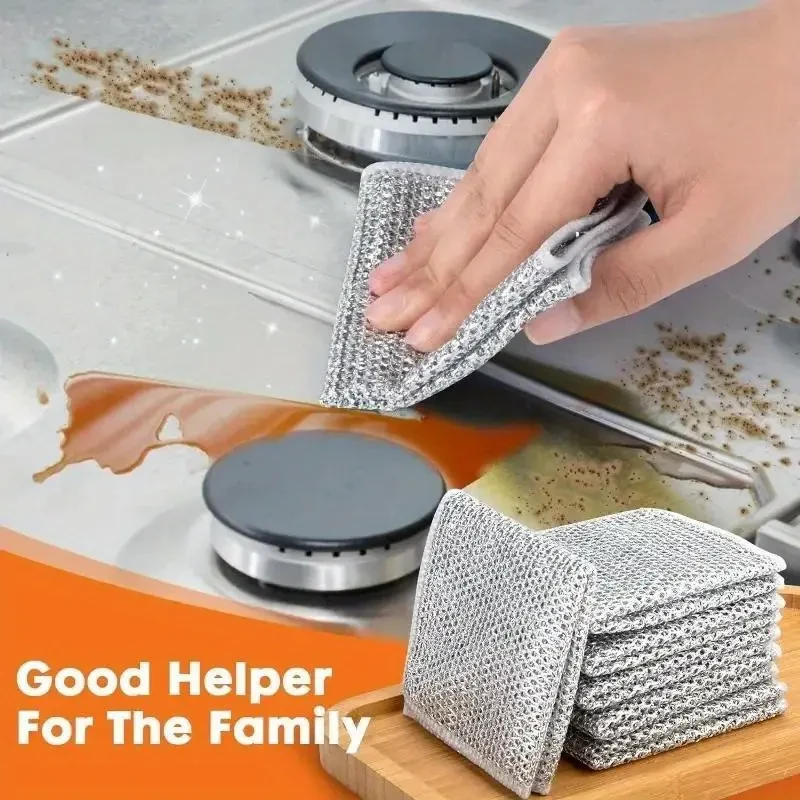 Estropajos de acero de microfibra ultrafinos para jabón - 20/30 unidades, estropajos de cocina de doble cara para platos y utensilios de cocina