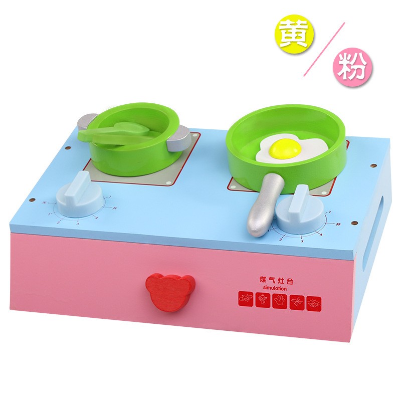 Juguete de cocina magnético de madera para niños, ideal como simulación de cocina a gas.