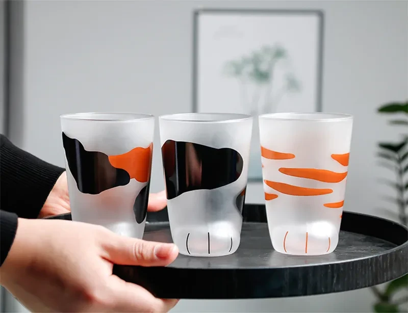 Taza creativa de cristal con forma de pata de gato y pata de tigre, para café, oficina, desayuno, leche, porcelana, regalo