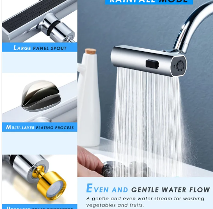 Grifo de cocina con salida en cascada a prueba de salpicaduras