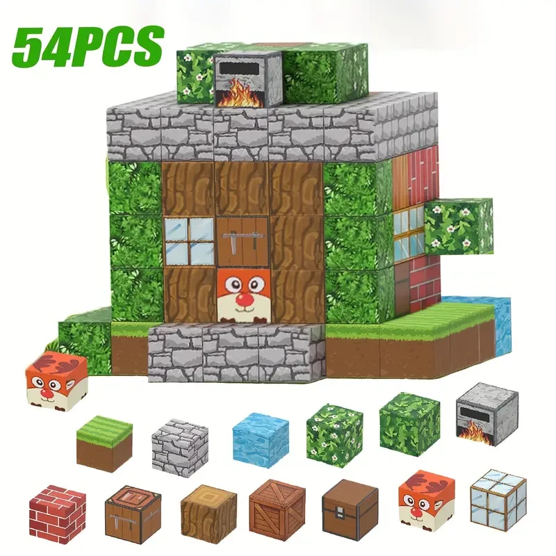 Juego de juguetes STEM con bloques de construcción magnéticos