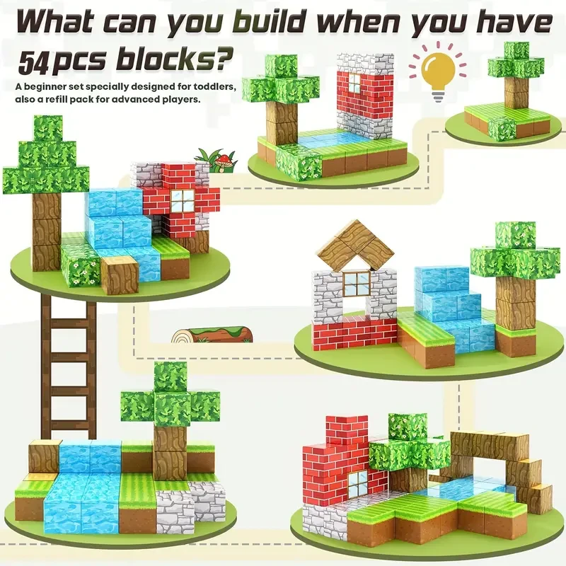 Juego de juguetes STEM con bloques de construcción magnéticos