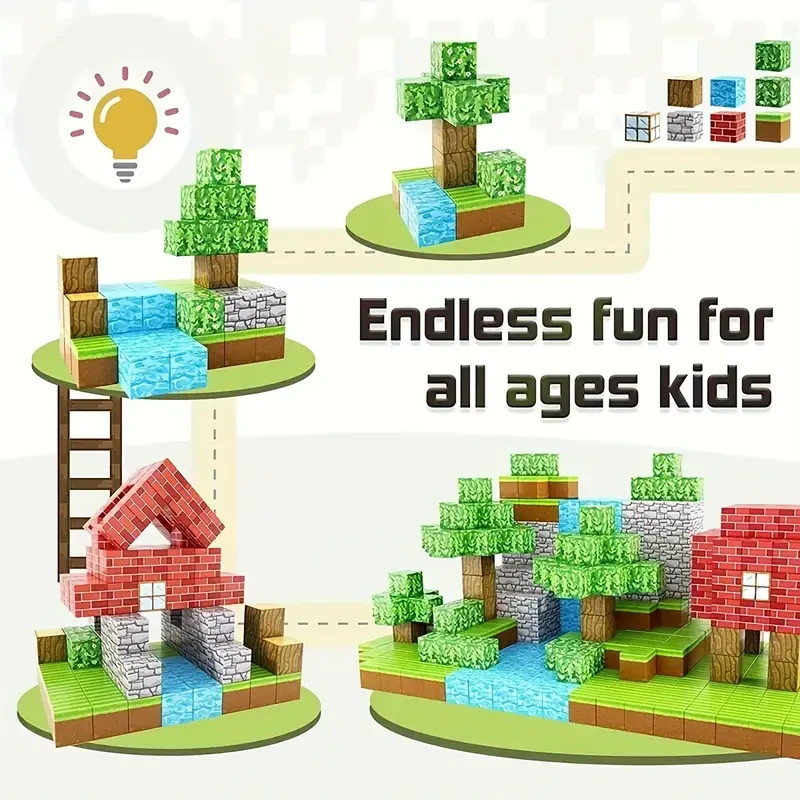 Juego de juguetes STEM con bloques de construcción magnéticos