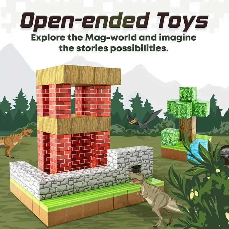 Juego de juguetes STEM con bloques de construcción magnéticos
