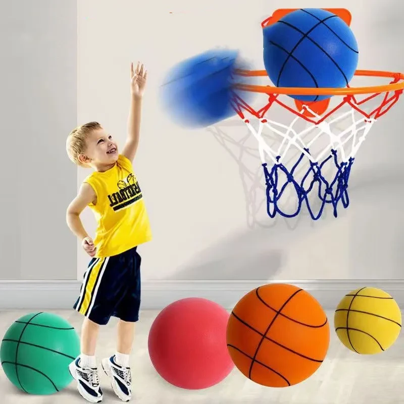 Pelota deportiva silenciosa de espuma de alta densidad para interiores, pelota de baloncesto silenciosa, pelota elástica suave, juguete deportivo para niños.