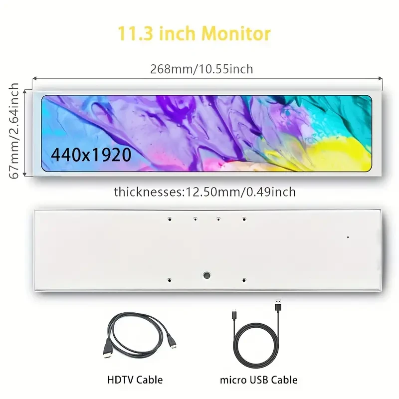 Monitor de barra ultra ancha LESOWN de 28,7 cm
